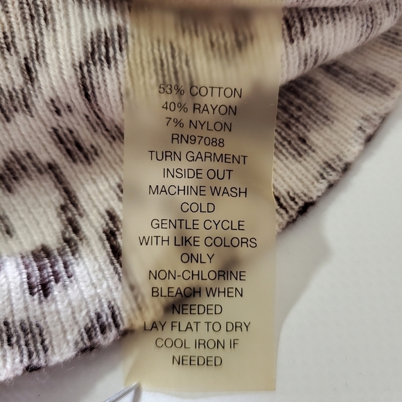 🟢2058 * dELiA*s Animal Print Button Down Cardigan Tan Brown Size L Y2K Retro - Picture 4 of 7